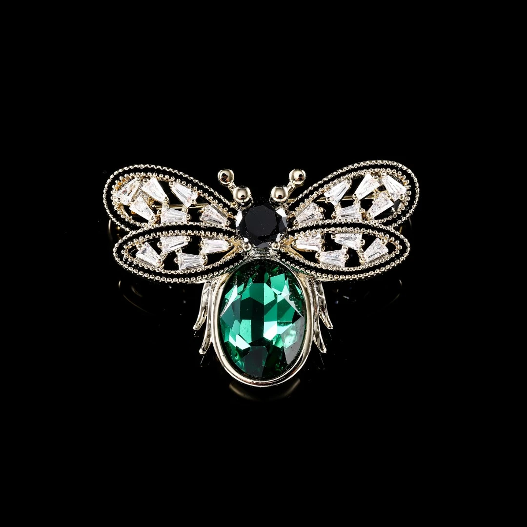 铜合金合成锆石胸针 ——木木（SY3774）XZ1305L优雅 胸针镶嵌