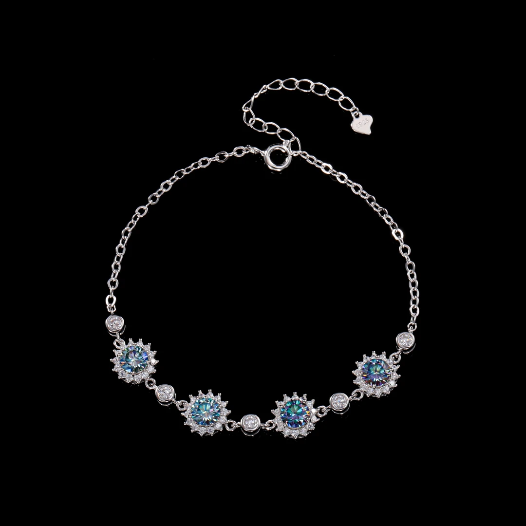 925银莫桑石手链 木木（SY3672）MZ-0033B50分*4 19CM轻奢手链