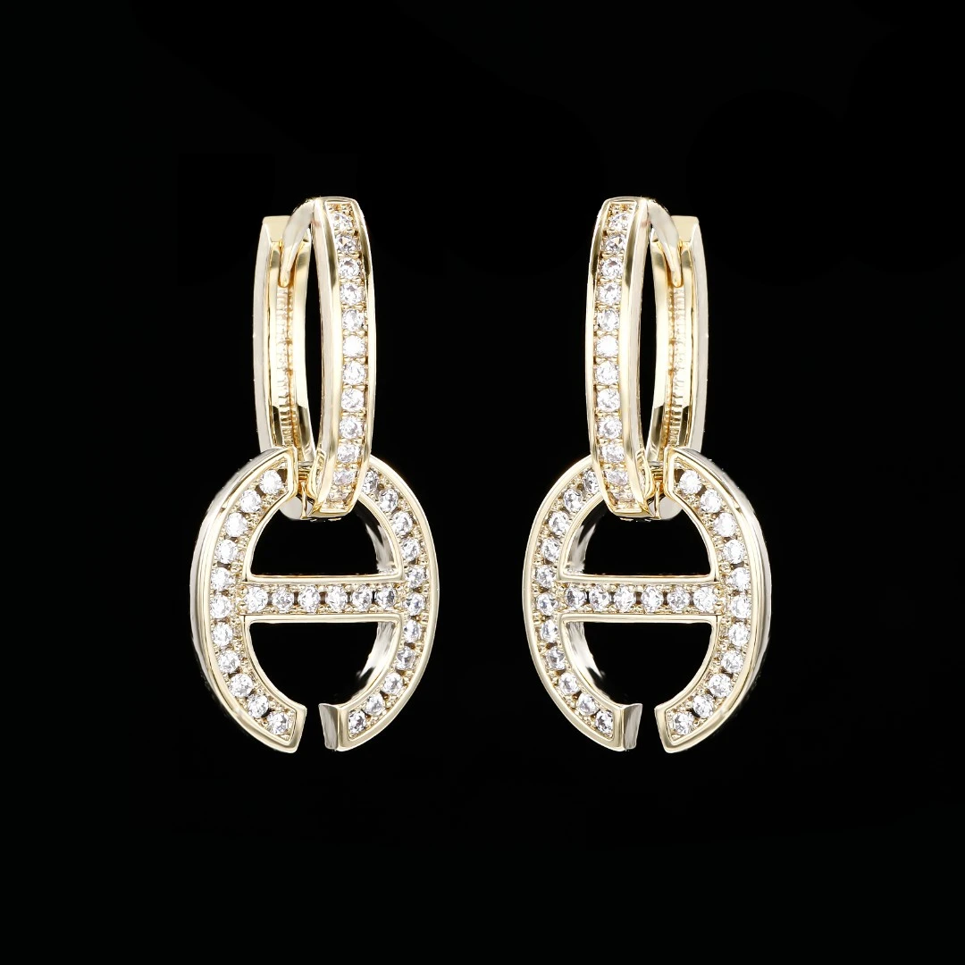 铜合金合成锆石耳饰 ——木木（SY3524）AFA-0249B 耳饰百搭素款经典