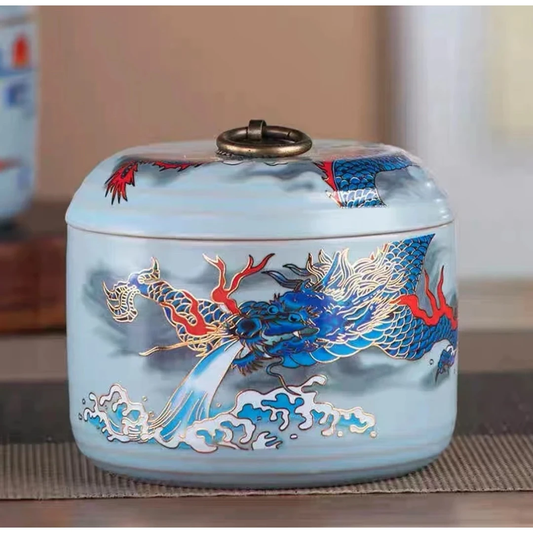 龙纹茶叶罐茶道@G27
