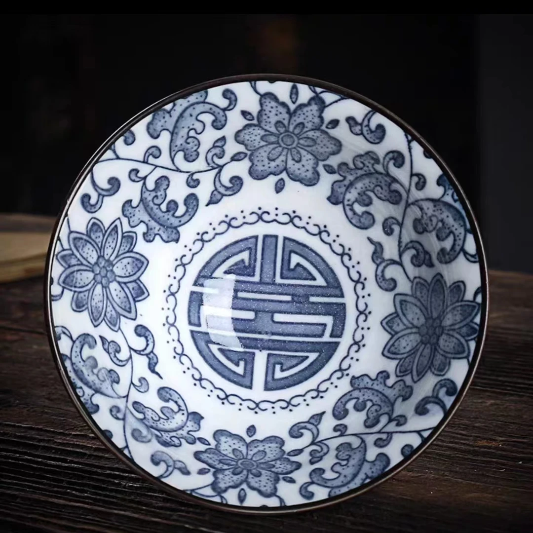 青花高足果盘@F1