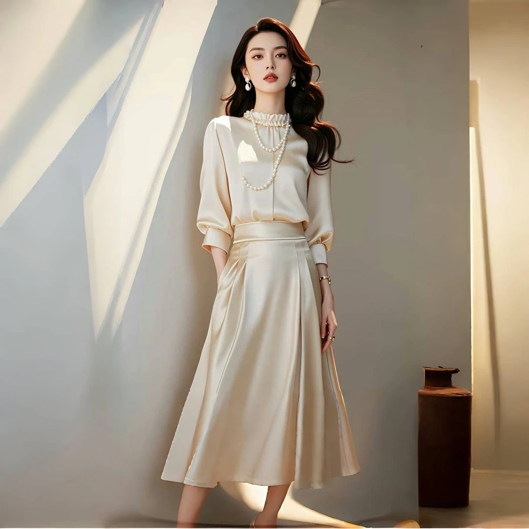 早秋新款御姐气质高级感轻奢通勤正品洋气精致上衣半身裙两件套女