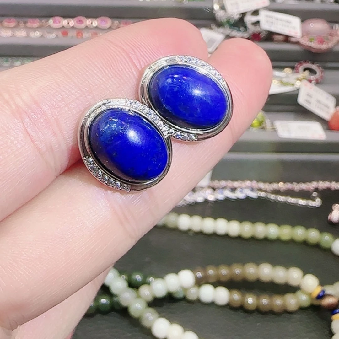 【闪购商品】青金石耳钉合金