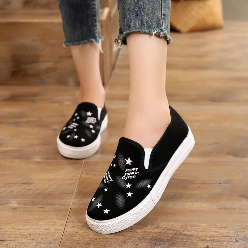 春秋春季老北京布鞋女士运动休闲鞋软底浅口牛筋底帆布学生韩版单