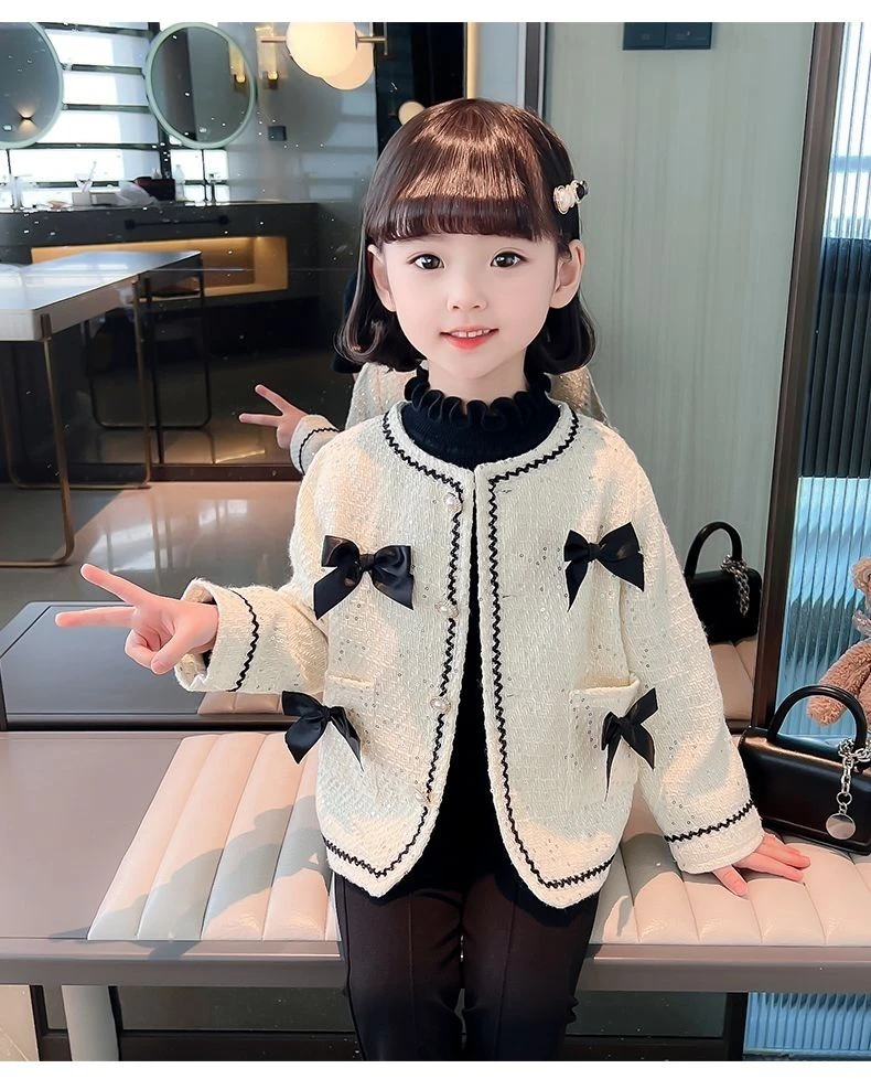 女童小香风外套春秋2024新款韩版时髦高级感女孩洋气小香风外套