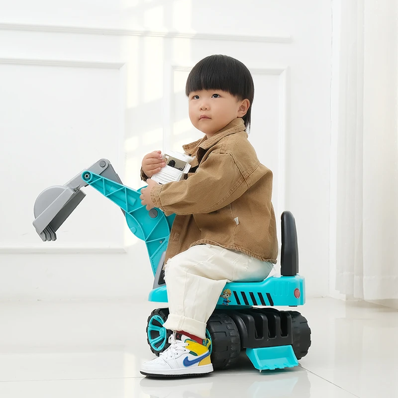 儿童挖掘机挖沙子挖土机带灯光音乐挖挖机滑行车