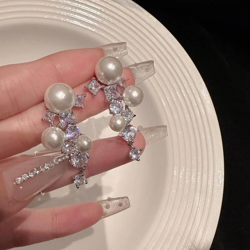 合金耳饰 气质「千金」珠珠耳钉新款潮名媛公主耳环轻奢百搭耳饰