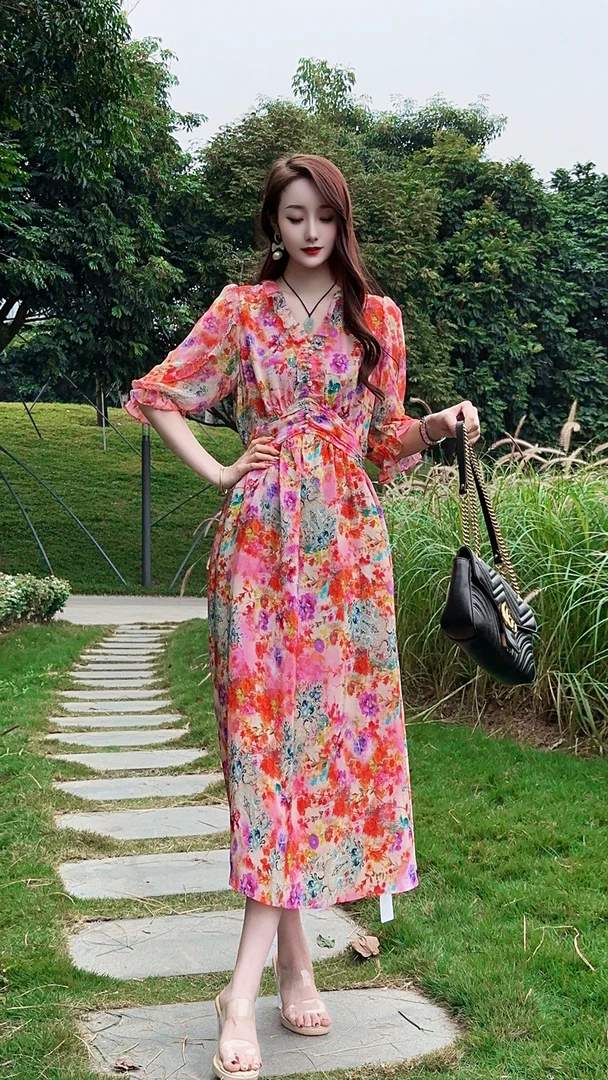 【24080意墨云烟▪100%金桑蚕丝▪重磅▪双绉】高端真桑蚕丝连衣裙118