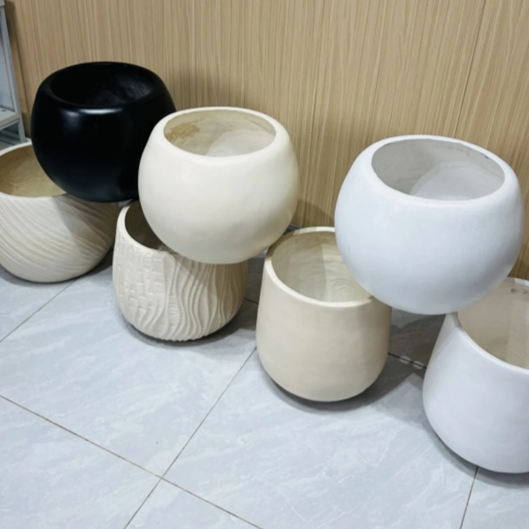 镁泥盆水泥盆阳台室内镁泥花盆简约客厅落地花盆北欧简约树脂盆