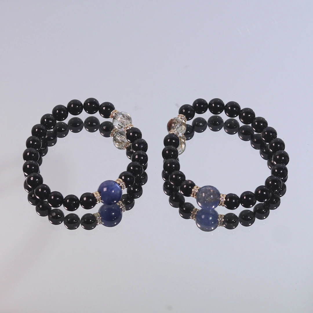 《光骑士》蓝晶石黑金超七手链 LY52 多样性发颜色微差 发货件数一