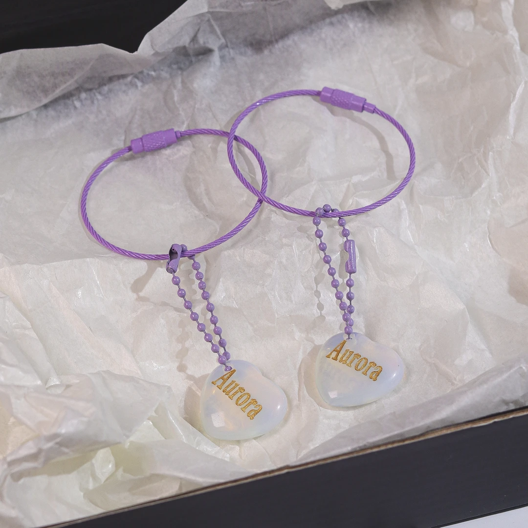 蛋白石爱心掌心石钥匙链 EX409 多样性发颜色微差 发货件数一