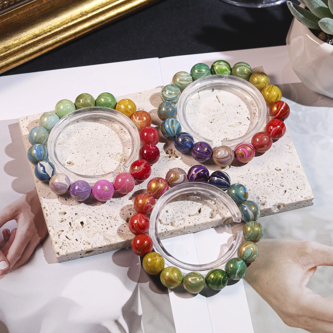 《敦煌·问天》彩色大漆珠手串 AX53 多样性发颜色微差 发货件数一