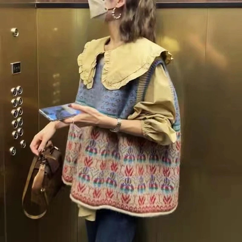 网红爆款欧货宽松时尚针织背心马甲女设计感早秋小众高级感上衣潮
