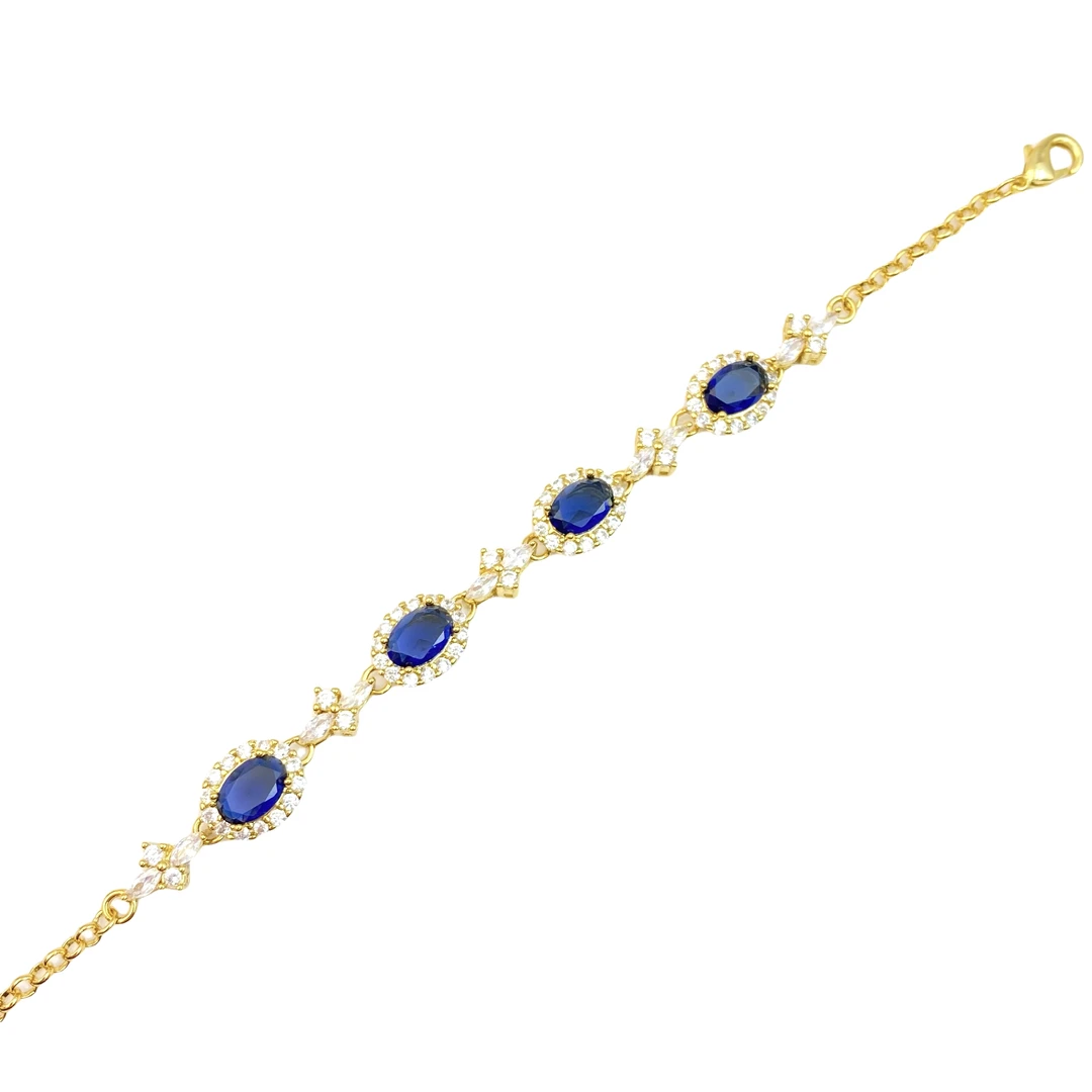 【潇洒哥专属】蓝宝石气质花花蛋面手链培育C1183（多样性）