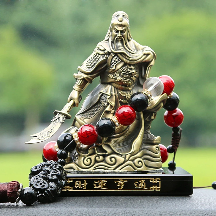 精选合金关公香水座车载香水汽车摆件武财神关二爷平安内饰品适用