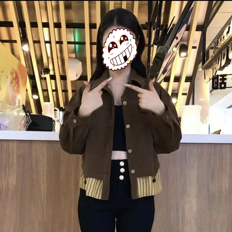 2025春季新款设计感假两件拼接牛仔短外套女超好看时尚减龄夹克衫