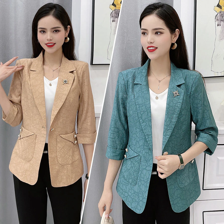 2025年新款初夏季休闲显瘦西服女洋气减龄时髦气质上衣小西装外套