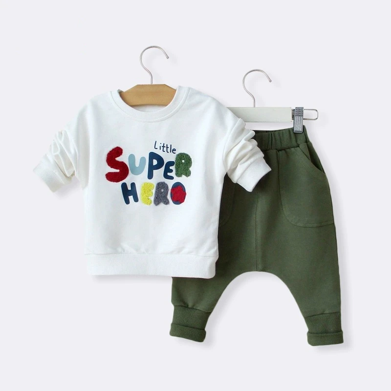 男童宝宝春秋装纯棉休闲卫衣服套装  2024婴儿幼儿潮童装洋气长袖