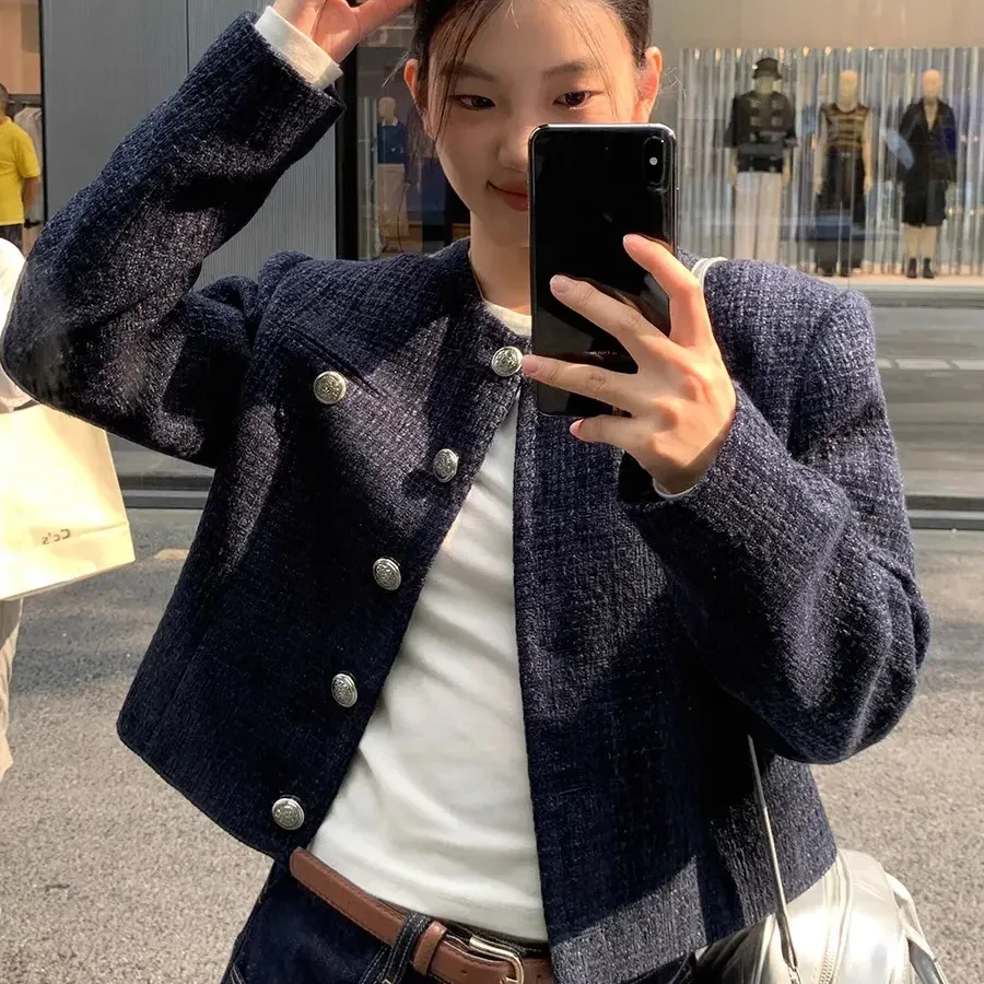 小香风外套短款2025长袖复古秋季气质高级圆领新款法式上衣