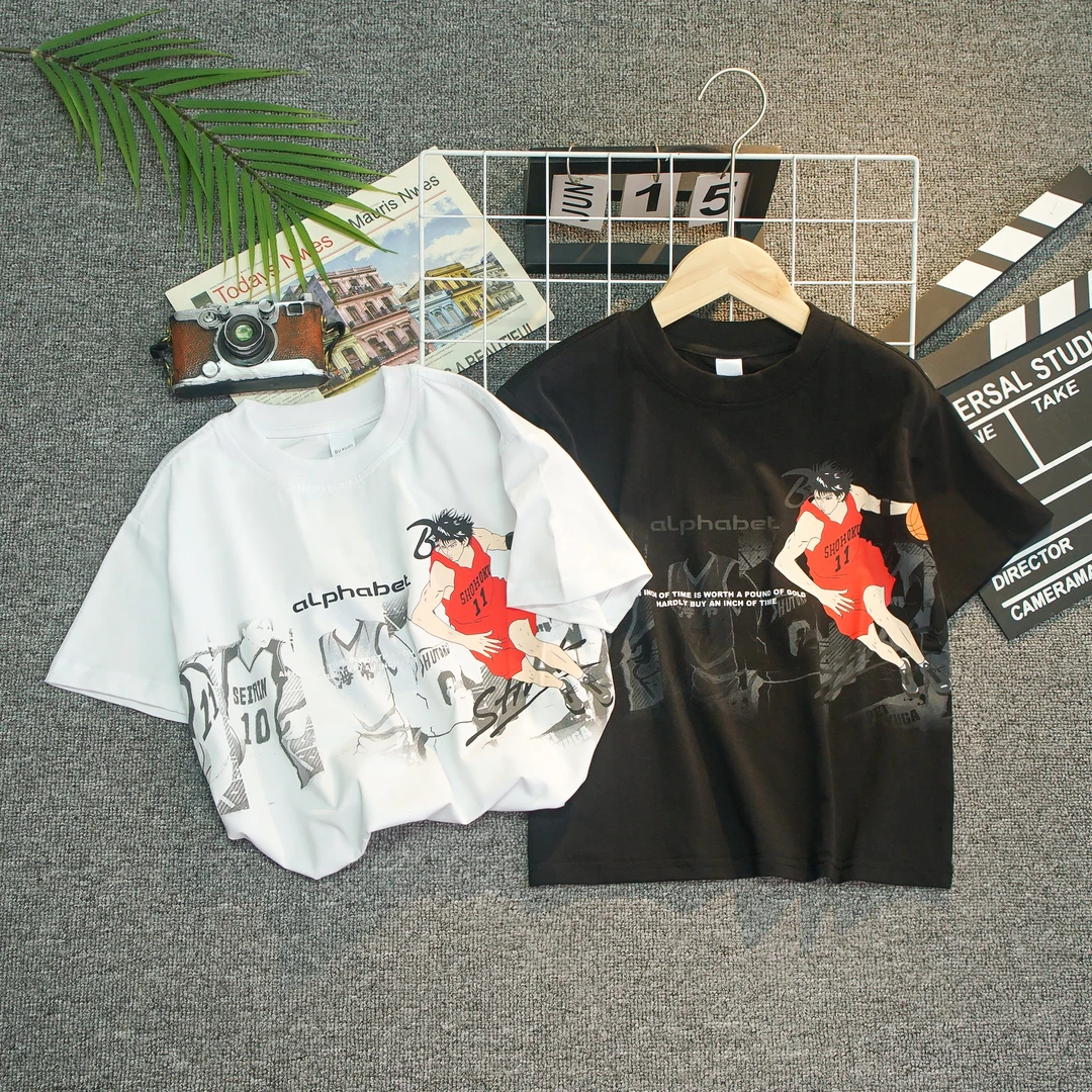 清仓高品质棉t恤儿童夏款短袖中大童宽松帅气韩版休闲半袖