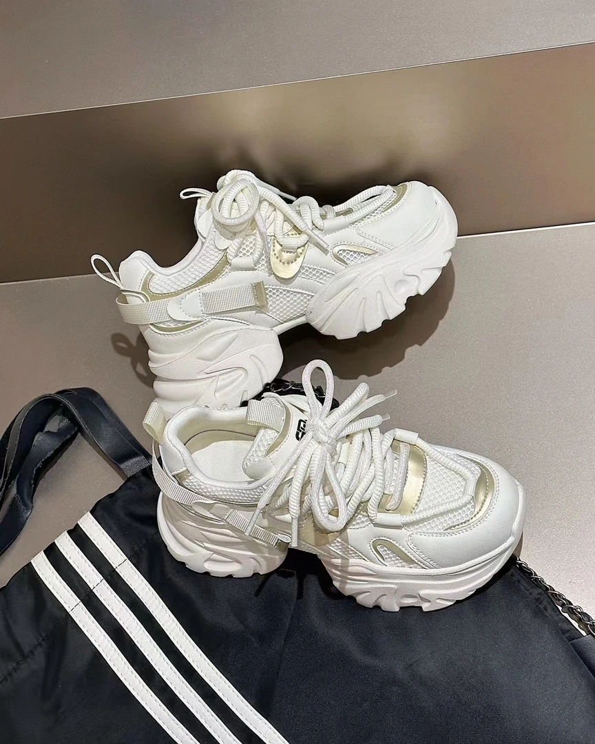 2024秋季新款老爹鞋运动鞋休闲鞋女鞋透气潮流网面厚底百搭时尚