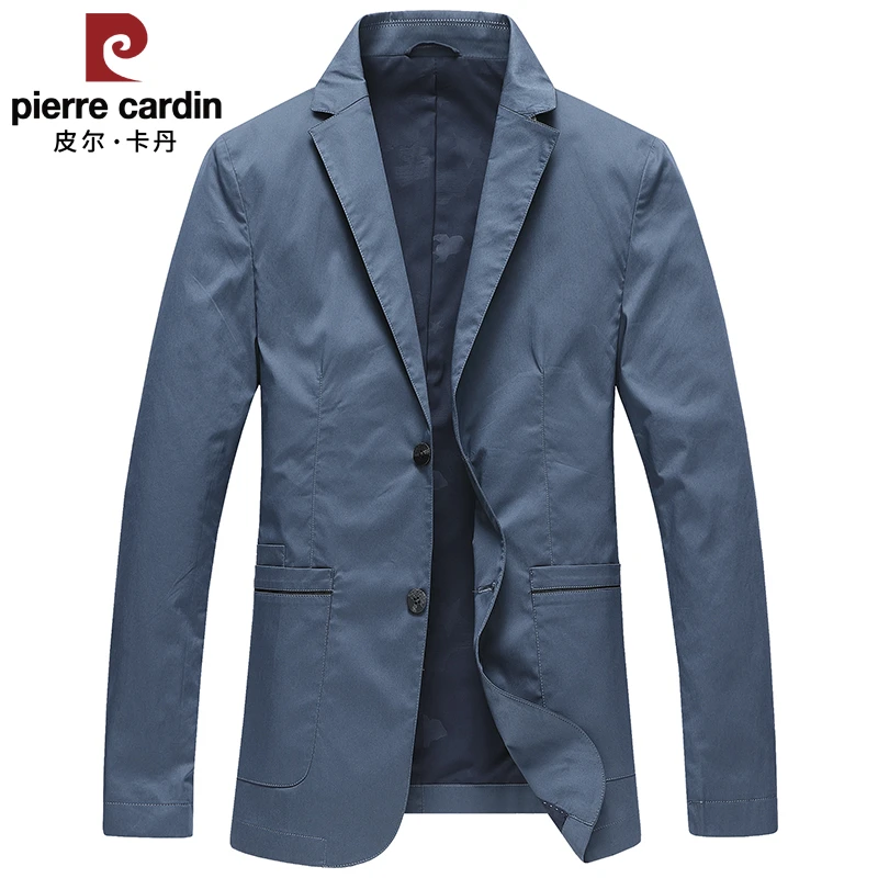 皮尔卡丹秋季新款男士棉质免烫西服商务休闲中年西装单西修身外套