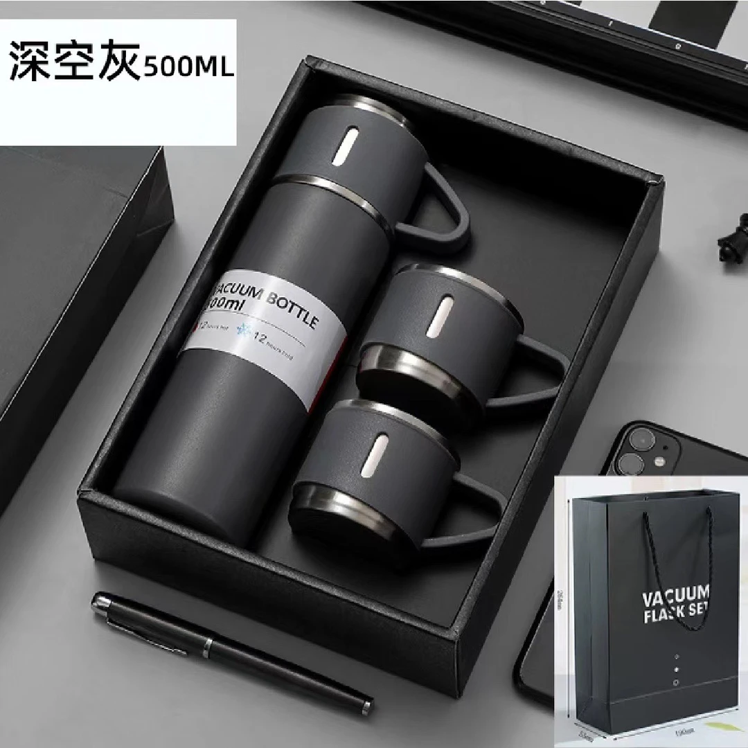 【省钱哥拼手速】全钢子弹头三盖保温杯套装不锈钢便携直饮水杯