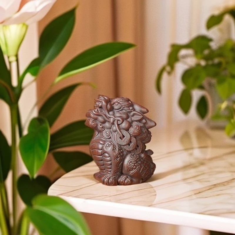 宜兴原矿紫砂茶宠 茶室茶玩 望天吼 摆件