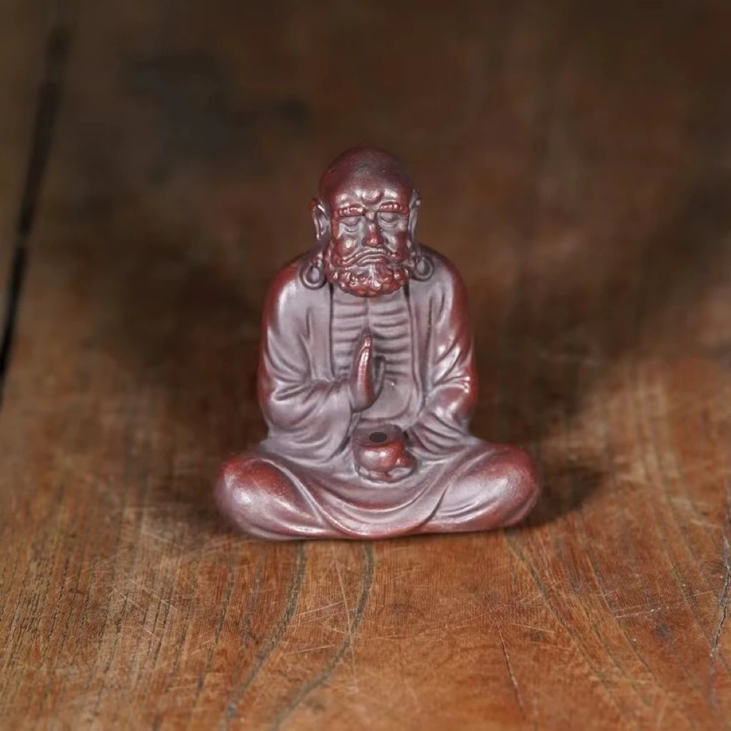 宜兴原矿紫砂茶宠 茶室茶玩 摆件 达摩悟道