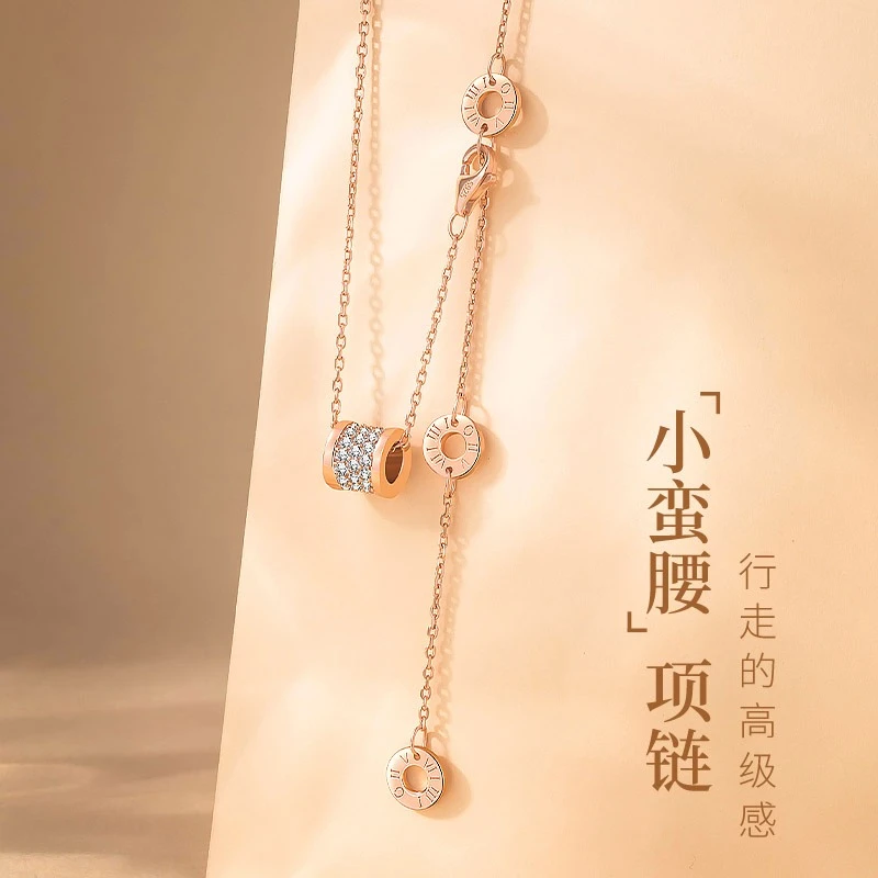 坠链均925银 轻奢高级感小蛮腰项链女纯银吊坠小众简约感锁骨链