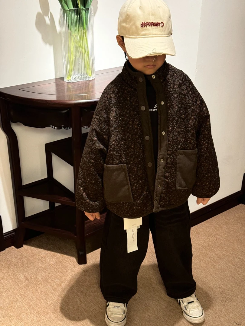 Miss.xu潮童儿童百搭冬季碎花双面外套