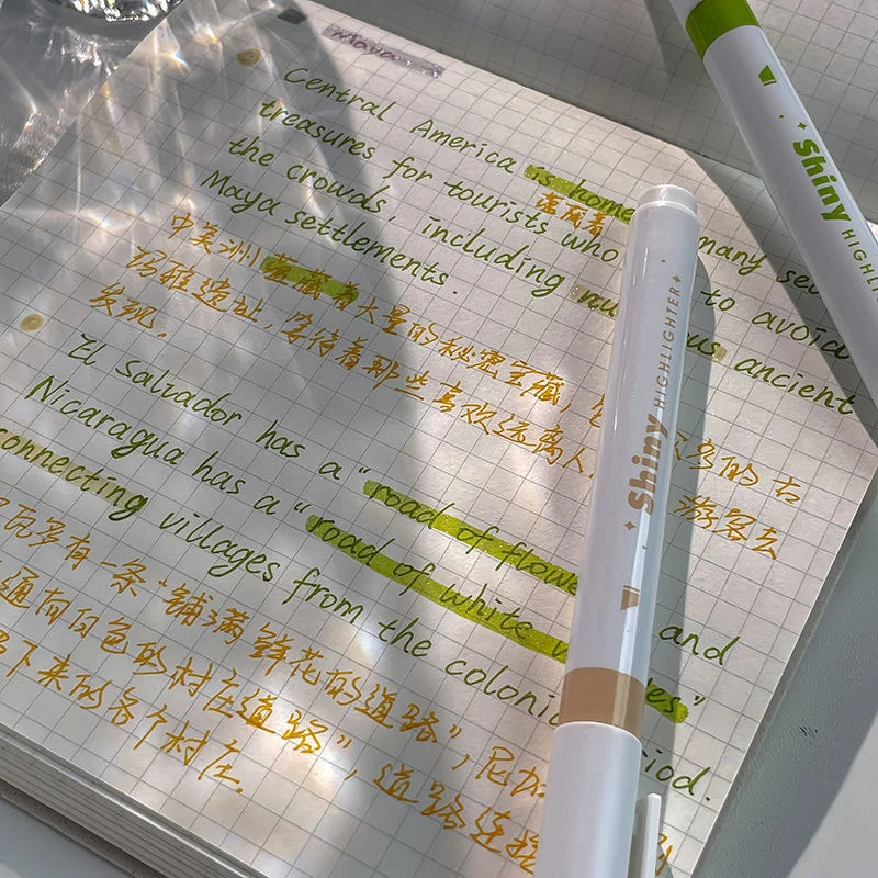 LAPEN星河流沙闪闪荧光笔手账笔ins高颜值细闪光笔重点标记笔日系