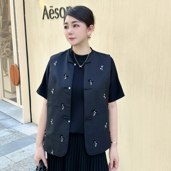 【繁星】秋冬新款气质百搭重工刺绣钉珠马甲L151