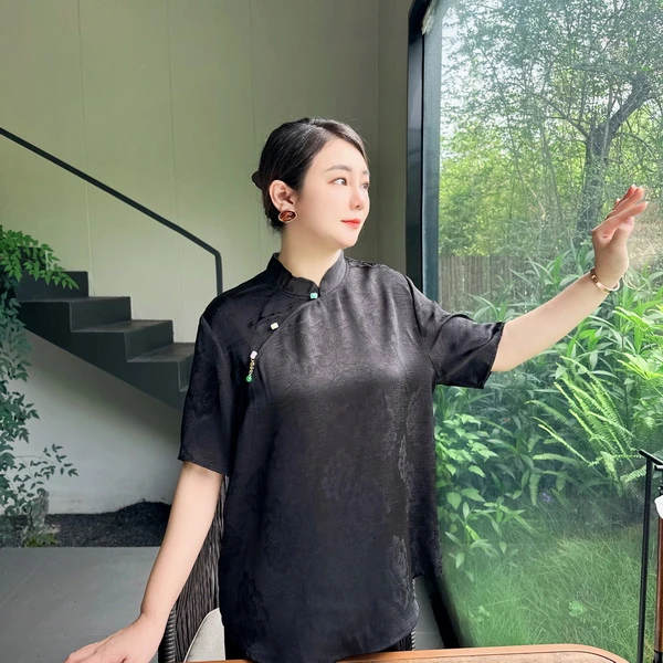 【花魅】春夏新款舒适清凉新中式短袖上衣L42