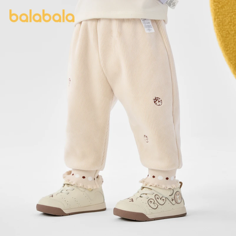 巴拉巴拉宝宝裤子女童长裤运动裤冬天鹅绒萌休闲直筒休闲舒适百搭