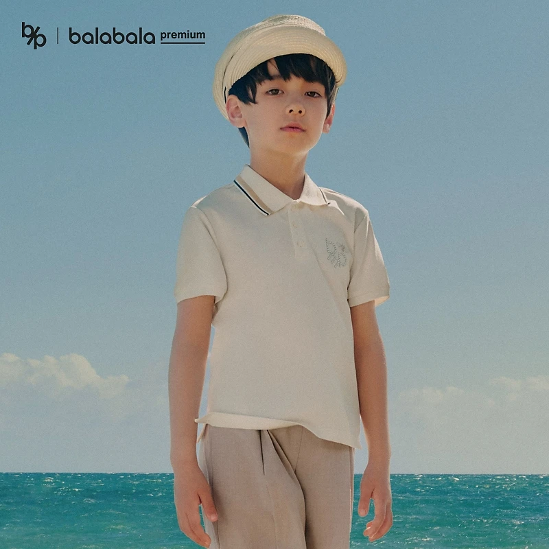 【premium】巴拉巴拉高端线夏探秘自然系列柔软短袖poloT恤男上衣