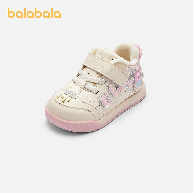 巴拉巴拉童鞋宝宝稳步鞋女童板鞋加绒保暖秋冬婴儿鞋百搭鞋子
