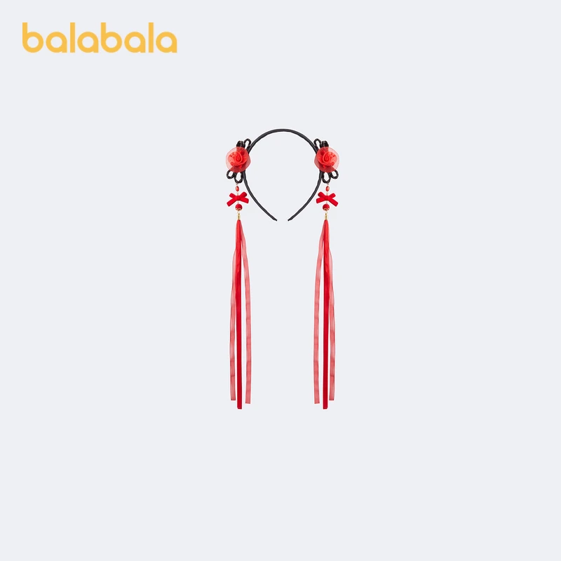 巴拉巴拉儿童发饰女童宝宝发箍新年季中国风古风红色复古