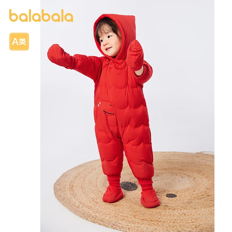 【婴童拼】巴拉巴拉连体羽绒服宝宝冬装婴儿加厚儿童时尚新生儿保暖