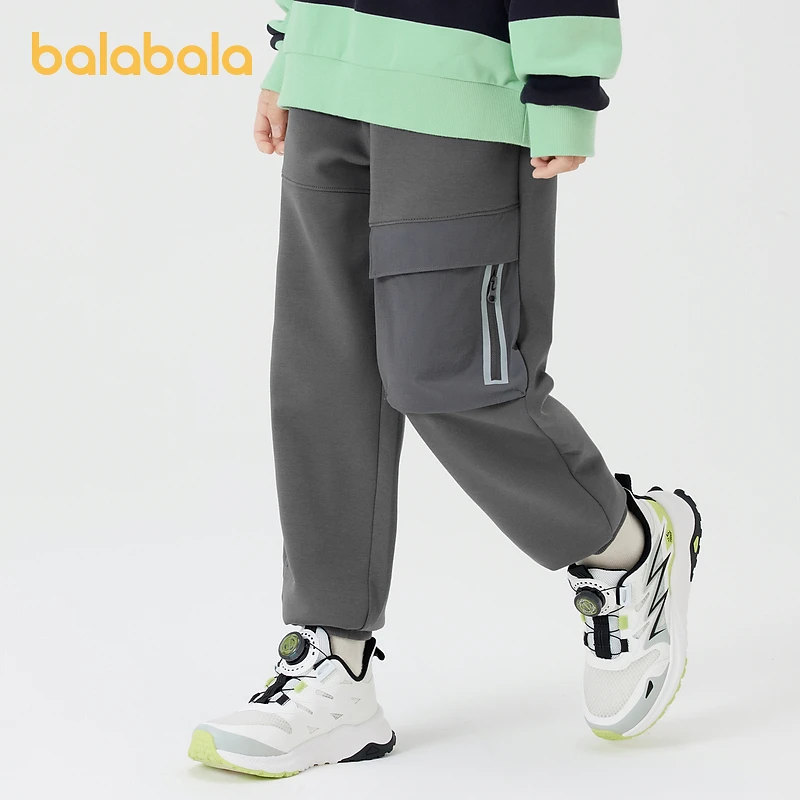 巴拉巴拉童装男童裤子儿童工装裤秋装新款长裤束脚运动裤印花