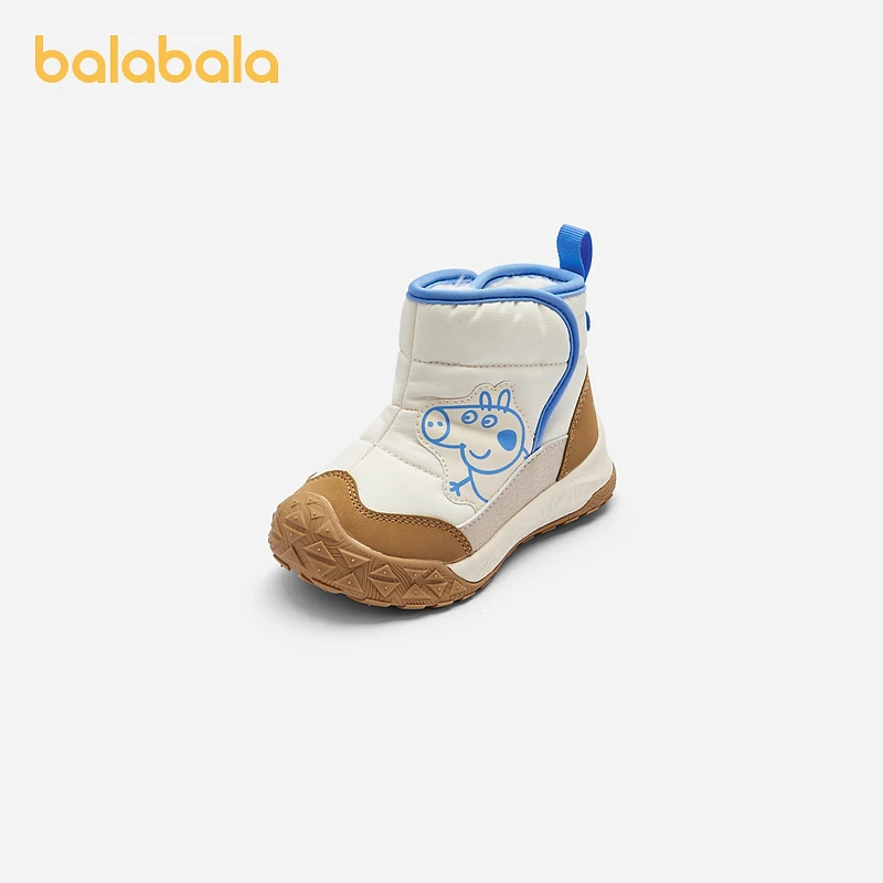 巴拉巴拉童鞋儿童运动靴冬季加绒棉靴宝宝婴儿鞋护足防滑靴子潮流