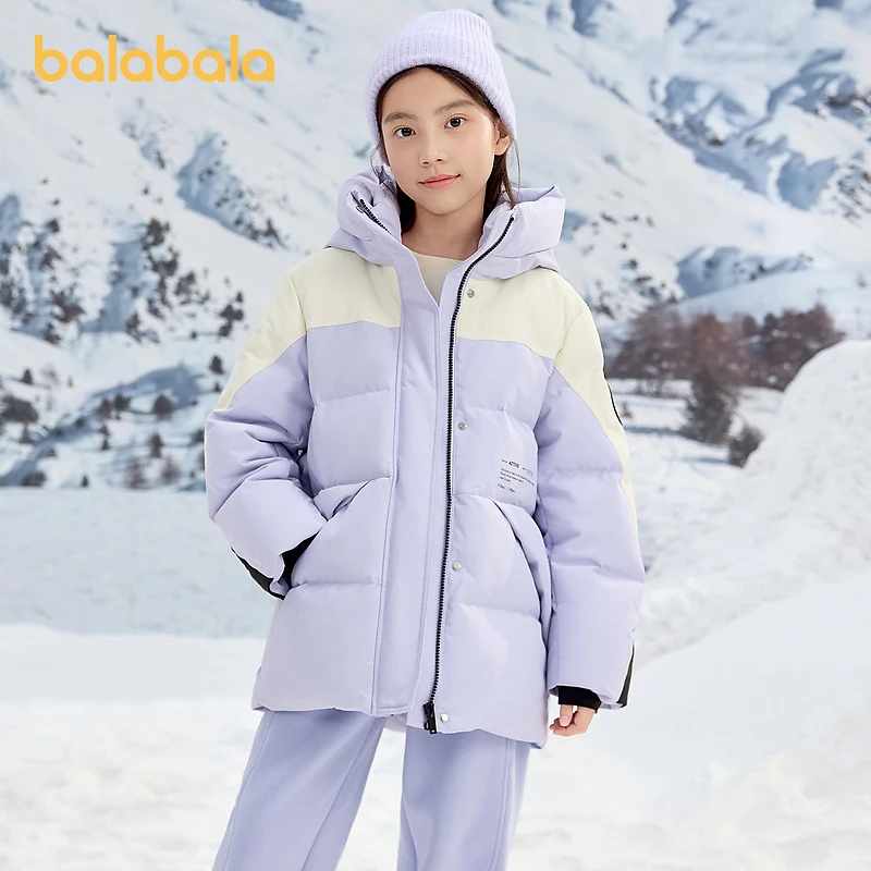 巴拉巴拉童装儿童羽绒服女童冬季中长款大童保暖外套户外服