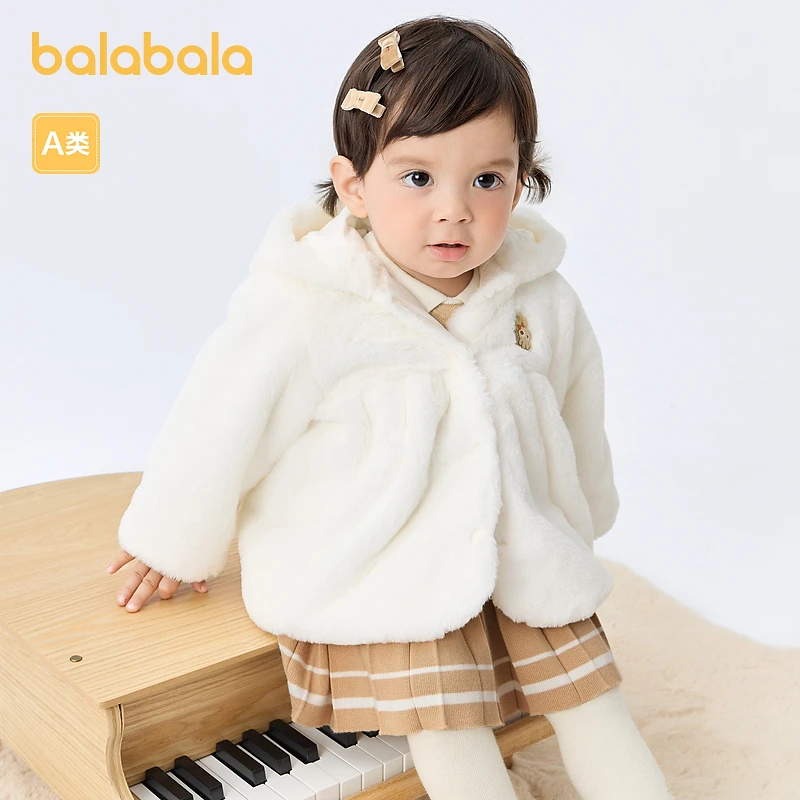 巴拉巴拉儿童外套女童秋冬宝宝童装婴儿甜美精致气质时尚洋气萌趣