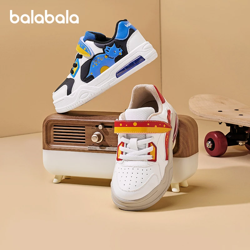 巴拉巴拉童鞋儿童板鞋男童运动小白鞋2025新撞色鞋防滑潮宝宝鞋子