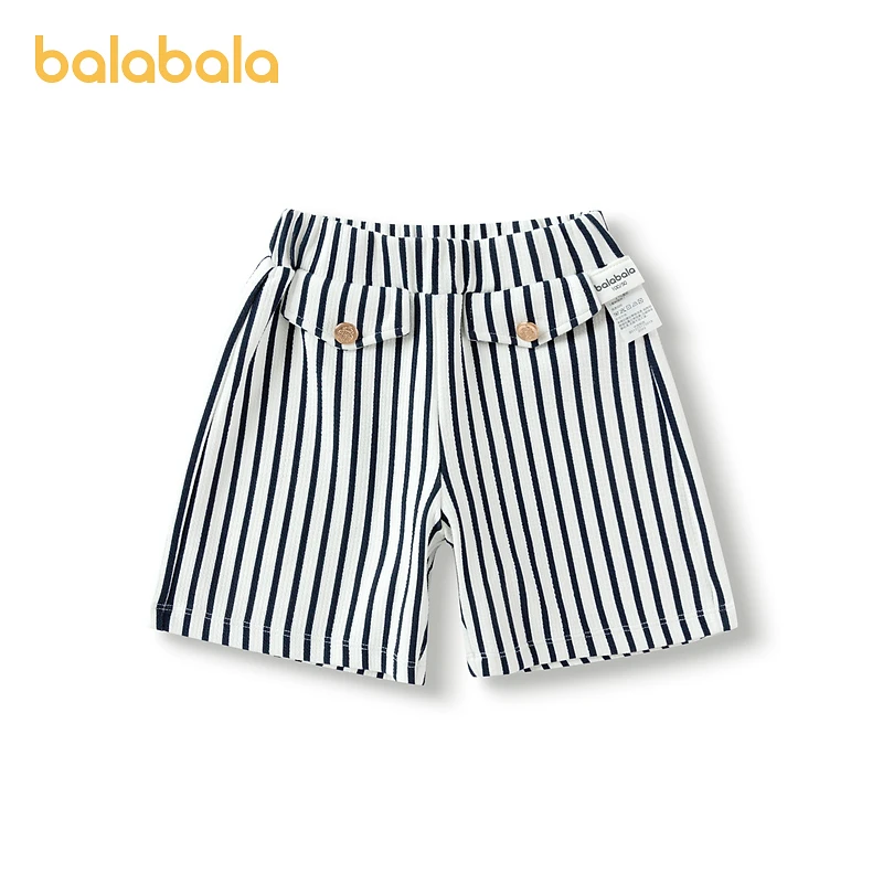 巴拉巴拉童装女童裤子夏季宽松经典条纹儿童短裤夏装201223110015