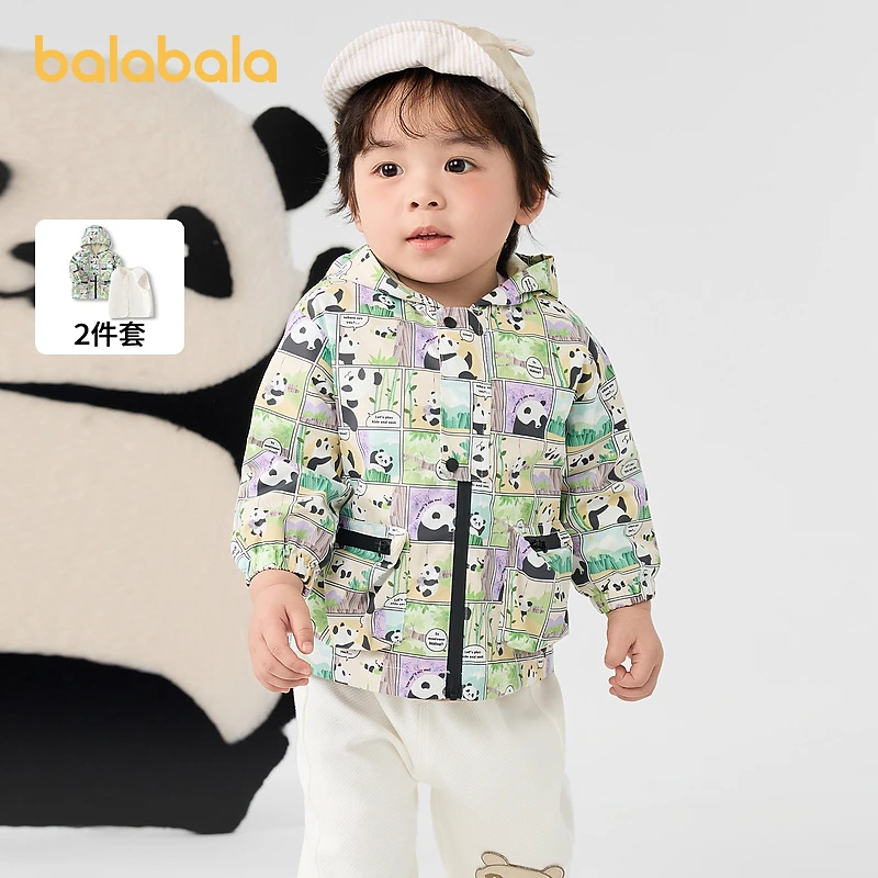 巴拉巴拉宝宝外套男童上衣两件套时尚休闲可爱萌趣保暖一衣三穿潮