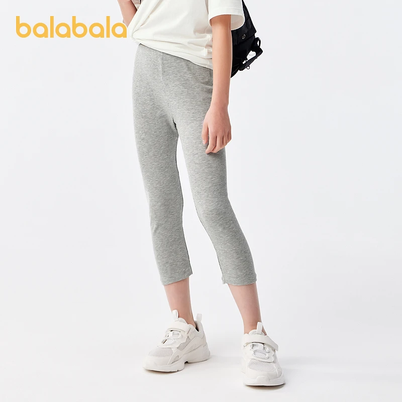 巴拉巴拉女童打底裤紧身裤运动儿童裤子夏装中大童七分裤休闲裤