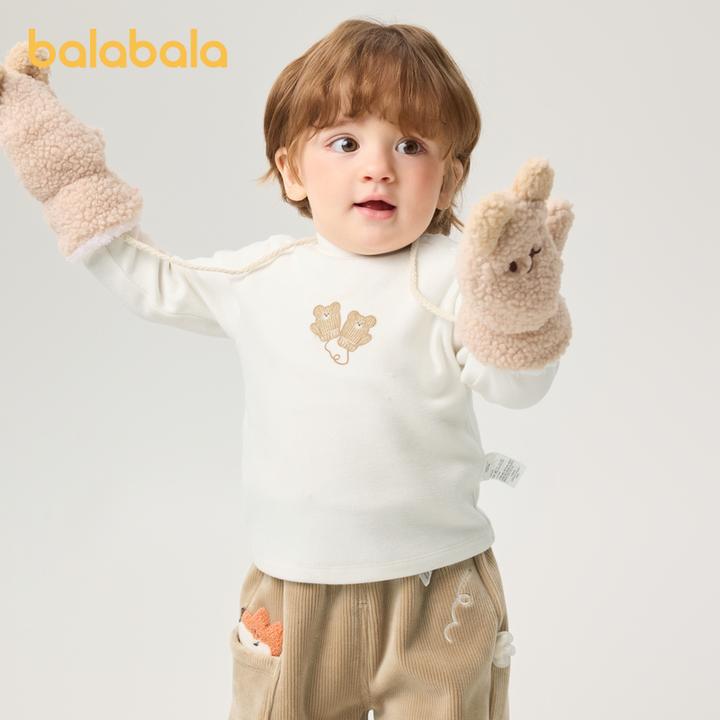 巴拉巴拉童装宝宝打底衫半高领T恤男女童上衣秋冬2024新款保暖萌