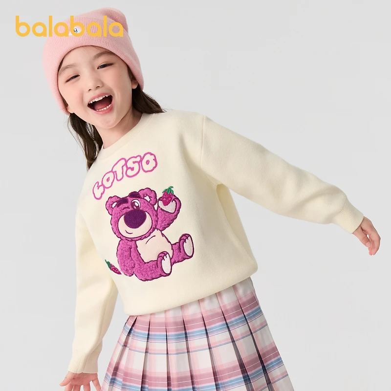 【草莓熊IP】巴拉巴拉童装女童毛衣秋冬装儿童毛衫套头针织衫甜美