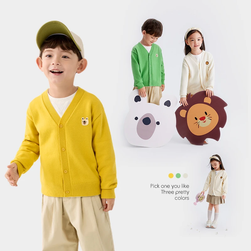 巴拉巴拉男童毛衣开衫春秋新款女童针织衫上衣线衫时尚百搭萌趣